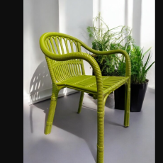 2.EL VİNTAGE ÖRGÜ YEŞİL RATTAN KOLTUK